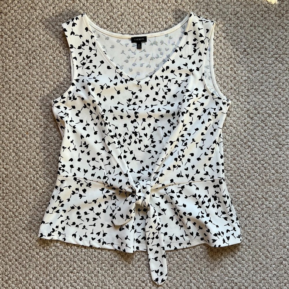 TALBOTS - Tie-Front Tank - Petal Print -- Excellent Condition - Picture 6 of 8